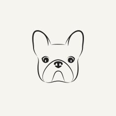 Stylized head of a dog on light background N2