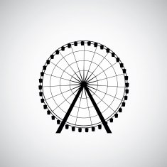 Ferris Wheel from amusement park vector silhouette N5