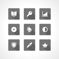 Web site vector icons set shadow effect N30