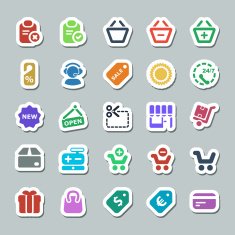 twenty five basic iconset shopping sticker N2