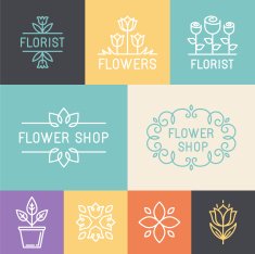 Vector floral and gardening logos