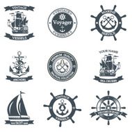 Set of vintage nautical labels icons and design elements N8
