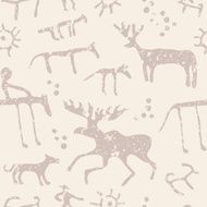 Cave art seamless pattern N3
