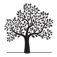 Black vector tree with leafs N3