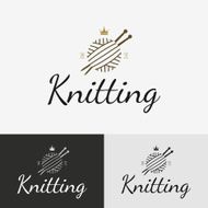 Hand knit logo badge or label