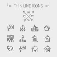 Real Estate thin line icon set N14