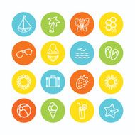 Set of summer themed icons N4