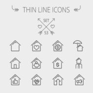 Real Estate thin line icon set N15