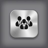 User group network icon - vector metal app button