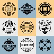 Vector Fitness and Gym Labels Templates Athletic Badges