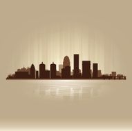 Louisville Kentucky brown skyline city silhouette