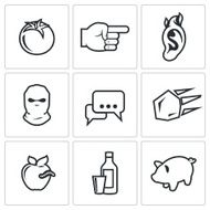 Shame ridicule icons Vector Illustration