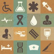 Medical sticker icons set