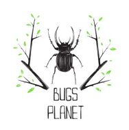Big Black Beetle Insect and Nature Symbol