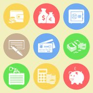 Money flat icons set N2