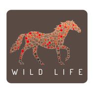 Abstract horse Mosaic Vector illustration Wild life N2