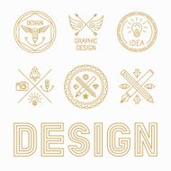 Vector graphic designer badges and logos