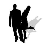 Vector silhouette of couple N401