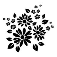 Black silhouette of flowers Vector illustration N8