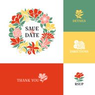 Floral wreath Flat colorful design