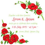 Wedding Vintage Invitation Card - Poppy Floral Theme