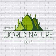 ecology hill colored logo or template on a white wall
