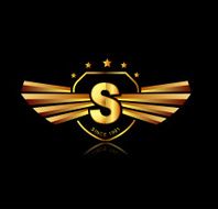 Letter S winged crests logo Alphabet logotype design concept