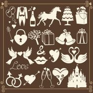 Wedding Design Flat icons for Web and Mobile Vector N3