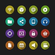 Web site vector icons set shadow effect N32