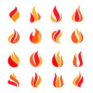 Icon set fire vector illustration