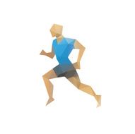 Sports man running abstract isolated on a white backgrounds N12