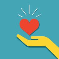 Hand holding heart icon
