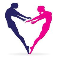 Man and woman faces silhouettes N4