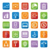 Set of vector colored icons a business and office