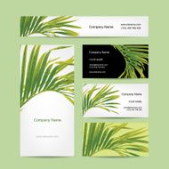 Business cards design tropical leaf