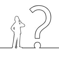 Man with big question mark