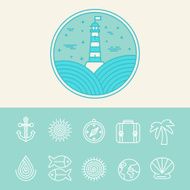 Vector nautical and travel icons