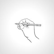 Outline hand writing with a pencil Vector illustration