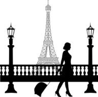 Business woman traveling on business trip in Paris