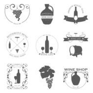 Vector set of Wine Labels with graphic design