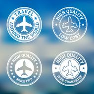 Set of vintage style flight label Vector logo design template