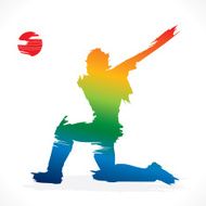 abstract cricket player design