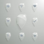 Glass map pin set