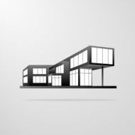 modern house building real estate icon