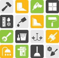 Silhouette Construction and building equipment Icons