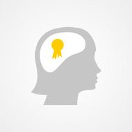 Female head and award icon N2