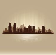 Philadelphia Pennsylvania brown skyline city silhouette