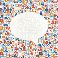 vector background speech bubble shape and network icons N3