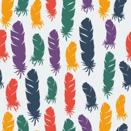 Seamless pattern with hand drawn bird feathers N3