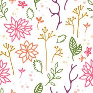 Elegant Decorative Background with Leaves and Flowers N2